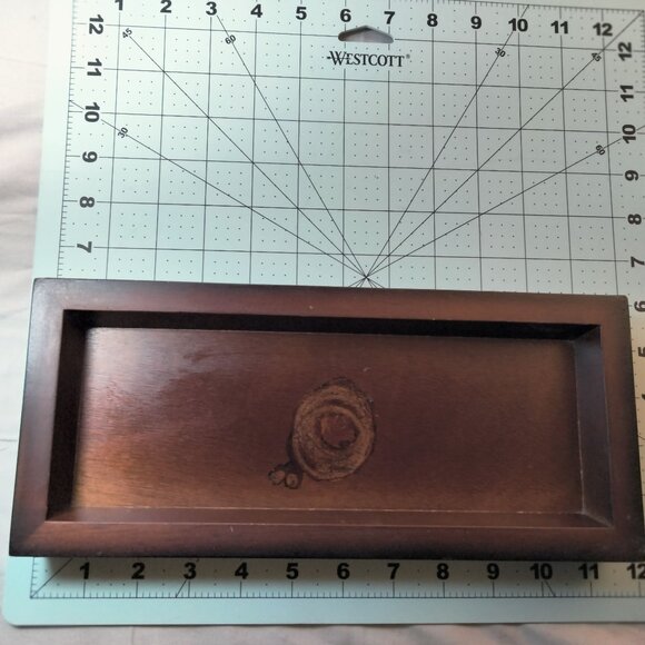 Solid Wood Rectangular Tray Shabby Distressed 11 x 5 Inch - Picture 3 of 4